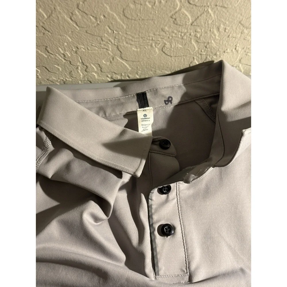 Lululemon Athletica Performance Polo Shirt Men's Size XL‎ Grey Golf